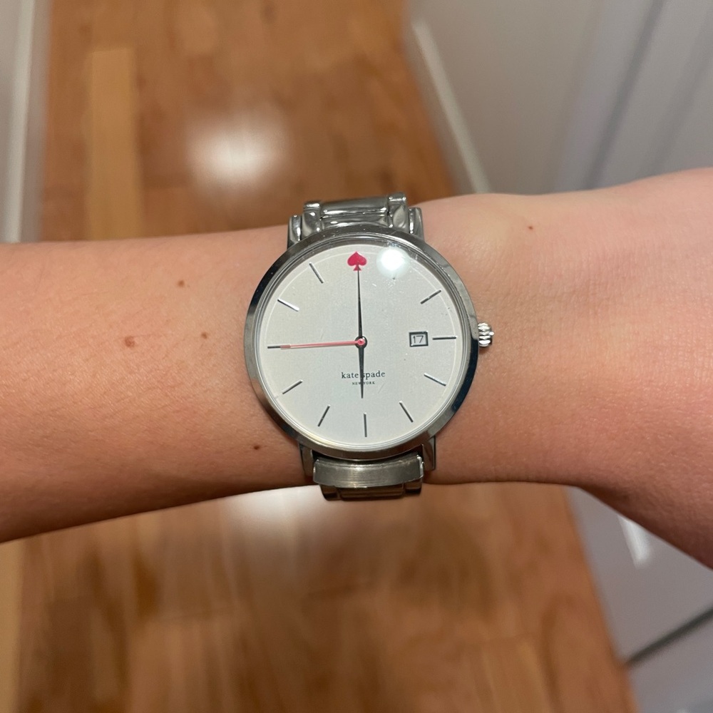 Kate Spade Silver Watch with White Face